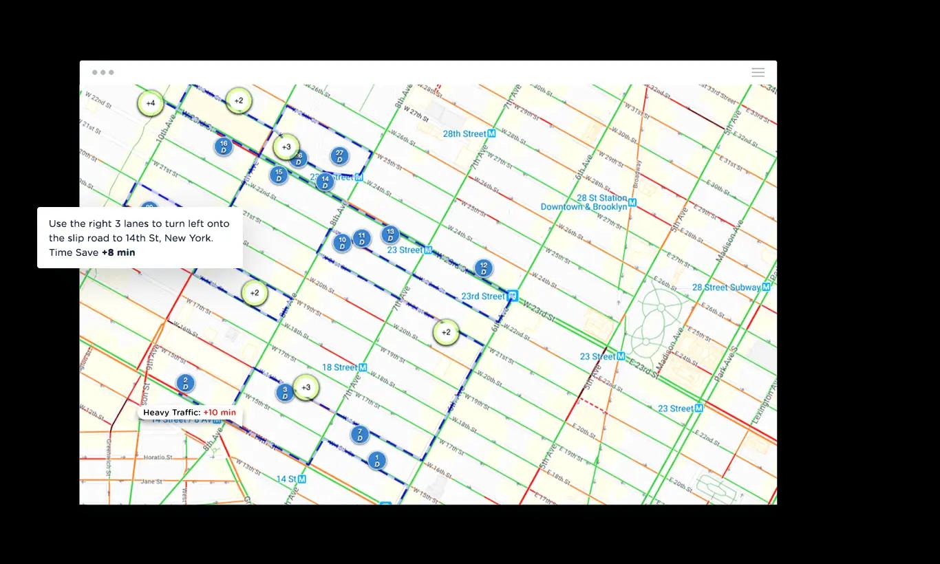 Traffic view using the Delivery Management Software