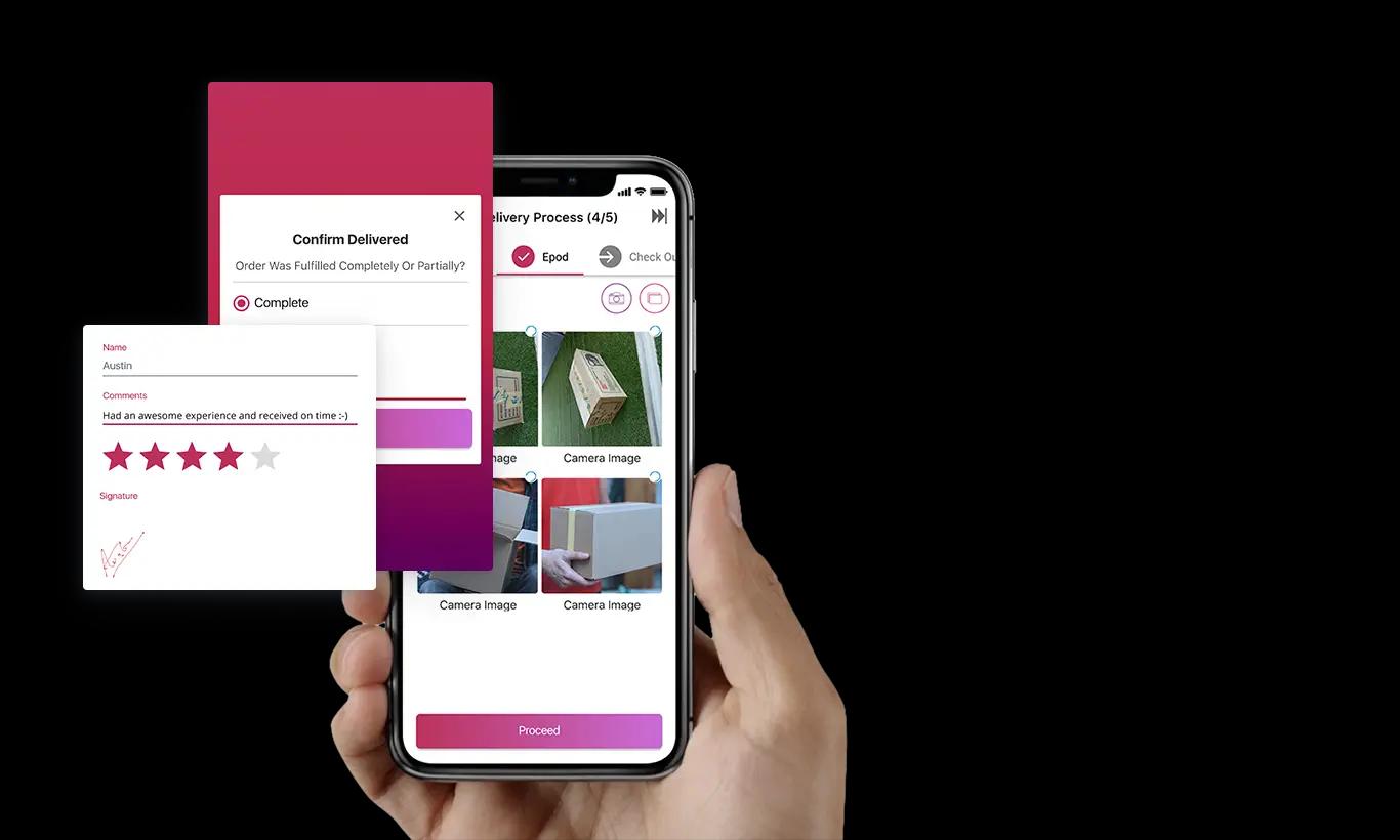 Customer feedback while capturing digital proof of delivery