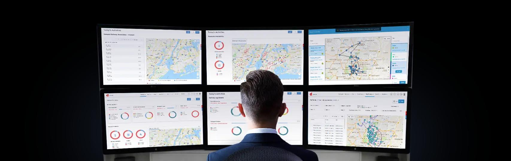 Analytics dashboard of fleet management software