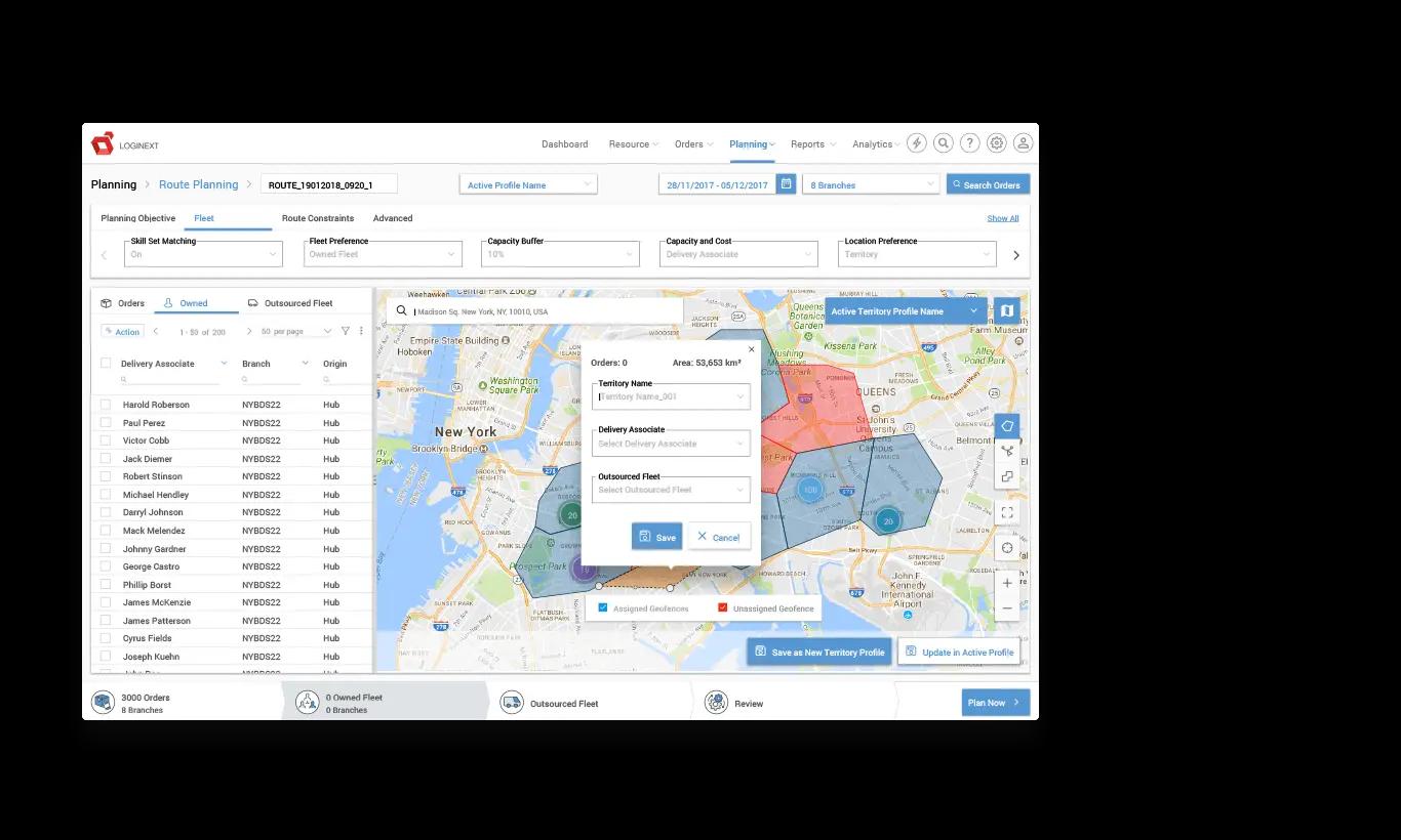 Fleet information in Route Planning Software