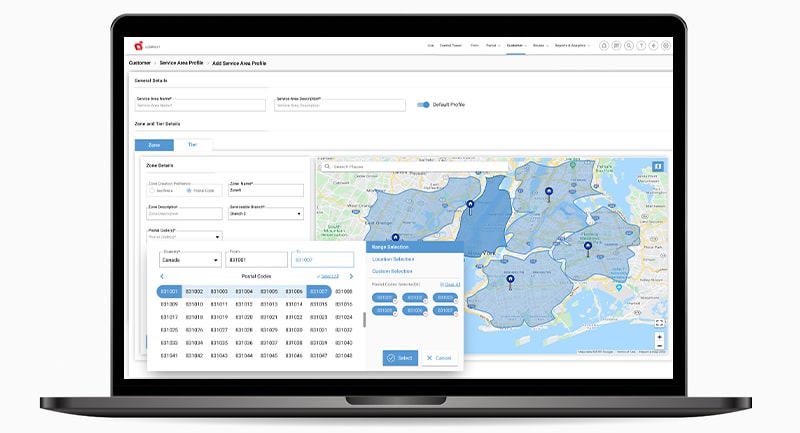 Service Area Profiling on the LogiNext Platform